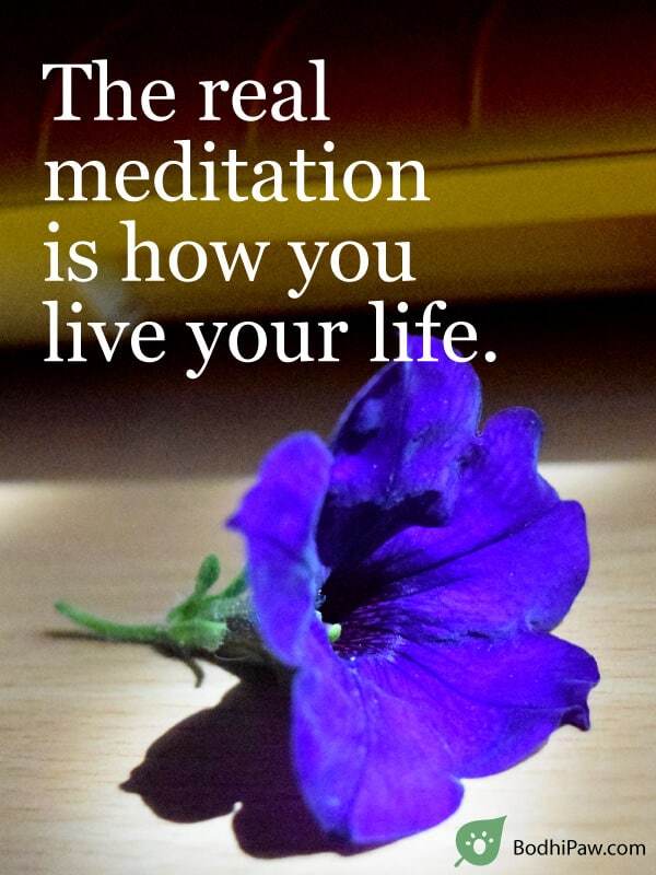 The real meditation is how you live your life.