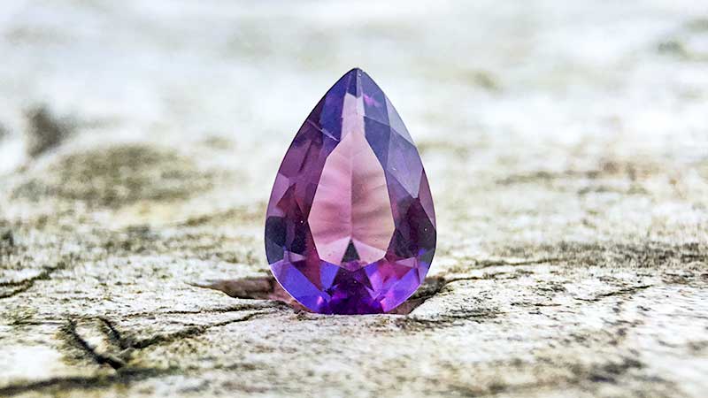 amethyst cut, polished, faceted